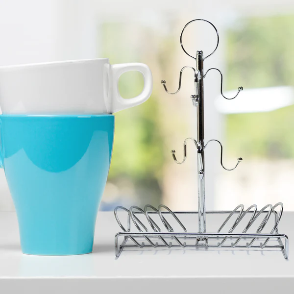 5171 Cup & Dish Steel Rack 40cm For Dining Table & Kitchen Use - Image 2