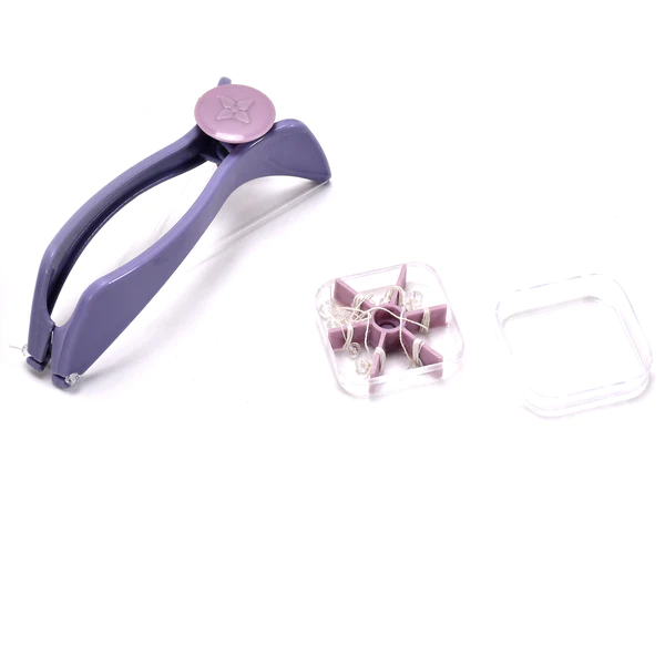 1214A Slique Painless Eyebrow, Upper Lips, Face and Body Hair Removal Threading Manual Tweezer Machine Shaver System Kit - Image 8