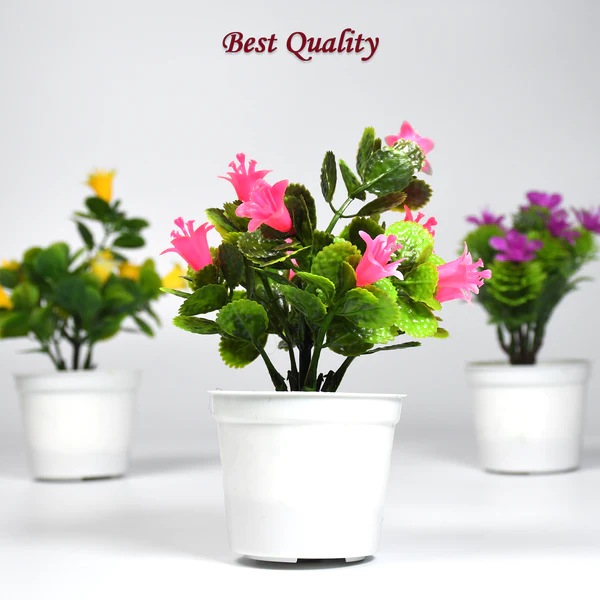 4950 Flower Pot Artificial Decoration Plant | Natural Look & Plastic Material For Home , Hotels , Office & Multiuse Pot - Image 3