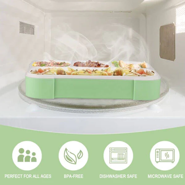 5212 Lunch Box 4 Compartment With Leak Proof Lunch Box For School & Office Use - Image 6