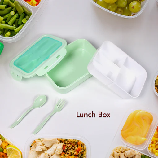 5312 LUNCH BOX FOR ADULTS AND STUDENTS WITH UTENSILS, INSULATED LUNCH BAG SUITABLE FOR DINING OUT 3-GRID LEAK PROOF LUNCH BOX - Image 4