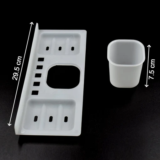 4777L 4IN1 WALL SOAP DISH TOOTHBRUSH HOLDER, SOAP DISH HOLDER, TUMBLER HOLDER , DAILY BATH ACCESSORIES HOLDER FOR HOME USE - Image 3