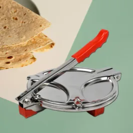 7149 PURI PRESS MAKER – STAINLESS STEEL PURI MAKER PRESS MACHINE – ROTI CHAPATI PRESSER FOR HOME – PAPAD-KHAKHRA- PURI MAKER PRESS MACHINE WITH HANDLE, MANUAL PURI MAKER ( BIG )