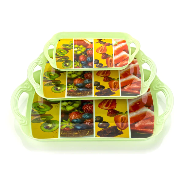 5211 Serving Tray Set 3 pcs Different Size For Kitchen & Office Use - Image 6