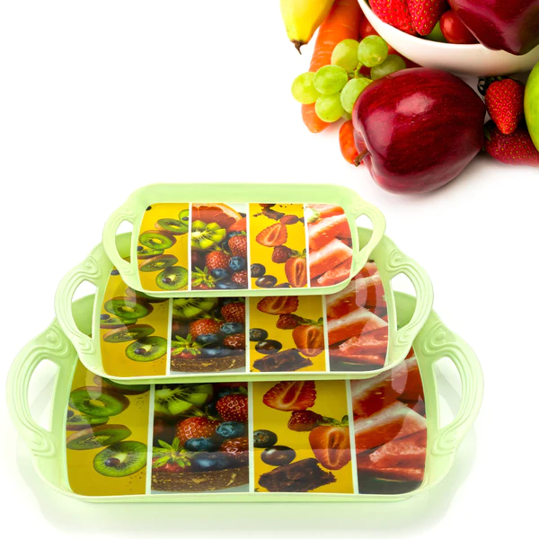 5211 Serving Tray Set 3 pcs Different Size For Kitchen & Office Use - Image 5