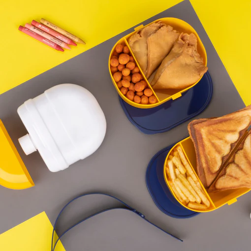 7158 MR. CHEF SMART LUNCH BOX CAPSULE SHAPE STRAP-ON LUNCH BOX WITH WATER BOTTLE AND HANDLE - Image 4