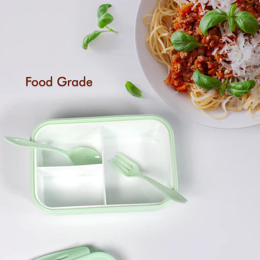 5312 LUNCH BOX FOR ADULTS AND STUDENTS WITH UTENSILS, INSULATED LUNCH BAG SUITABLE FOR DINING OUT 3-GRID LEAK PROOF LUNCH BOX - Image 5
