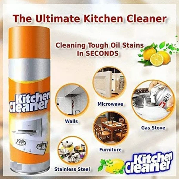 1331 Multipurpose Bubble Foam Cleaner Kitchen Cleaner Spray Oil & Grease Stain Remover Chimney Cleaner Spray Bubble Cleaner All Purpose Foam Degreaser Spray (500 Ml) - Image 4