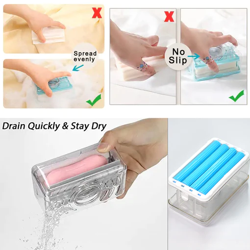 6296B 2-IN-1 PORTABLE SOAP ROLLER DISH & SOAP DISPENSER WITH ROLLER AND DRAIN HOLES, MULTIFUNCTIONAL SOAP HOLDER FOAMING SOAP BAR BOX FOR HOME, KITCHEN, BATHROOM - Image 6