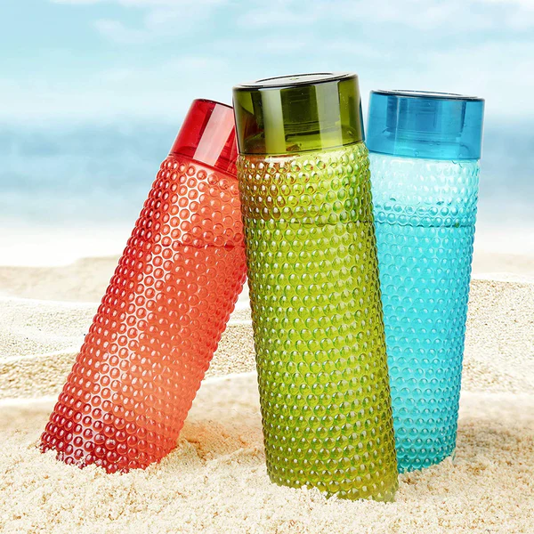5270 Water Bottle Bubble Shape Designer Water Bottles for Fridge School College Use, Capacity 1000ml ( 3 pc ) - Image 3