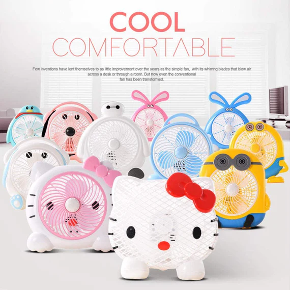 6464 PLASTIC CUTE MINI CARTOON ELECTRIC USB FAN DESK FAN FOR CHILDREN - Image 5