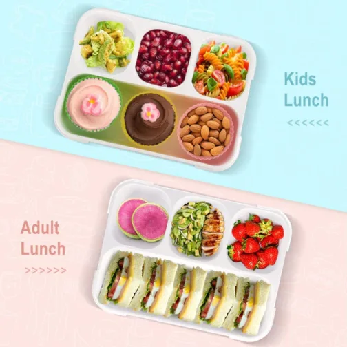 5212 Lunch Box 4 Compartment With Leak Proof Lunch Box For School & Office Use - Image 3