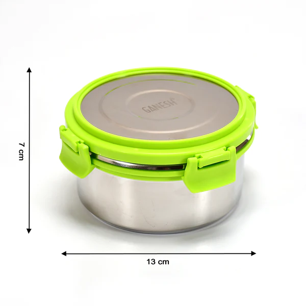 8139 Ganesh Solo round 400 Stainless Steel Leak proof airtight Lunch Pack for Office & School Use - Image 7