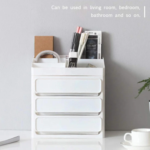4808 3 Layer Multipurpose Plastic Storage Drawer Box organizer for Kitchen tools, Office Stationary, Jewellery, Cosmetics, Countertop Desktop Organizer - Image 5