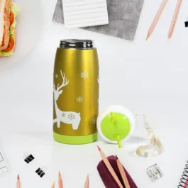 6792 STAINLESS STEEL UNIQUE DESIGN WATER BOTTLE DOUBLE WALL DRINKING BOTTLE HOT AND COLD VACCUM INSULATED LEAK-PROOF BOTTLE FOR TRAVELING, OFFICE, GYM & HOME USE ( 380 ML)