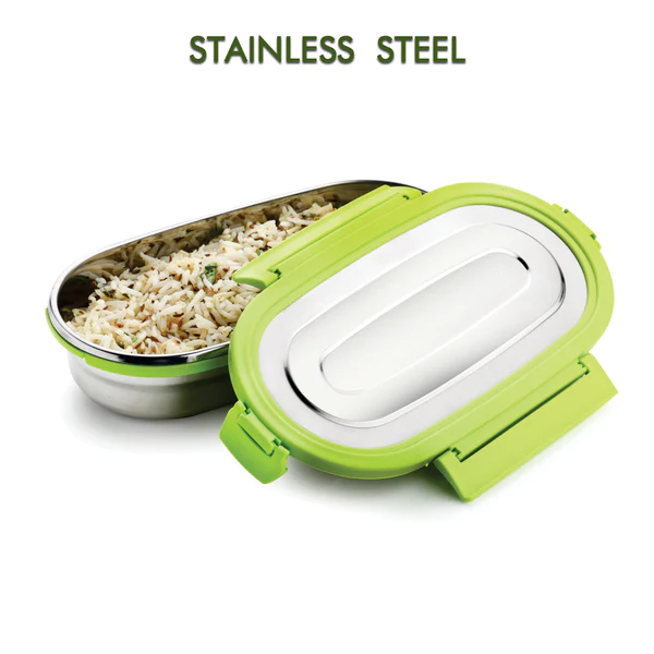 8138 Ganesh Solo Oval 650 Stainless Steel Leak proof airtight Lunch Pack for Office & School Use - Image 6