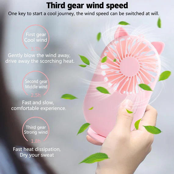 4830 HANDHELD FAN CREATIVE MINI FAN PERSONAL FAN USB FAN POCKET FAN WITH BRACKET TABLE PERSONAL FAN FOR DESKTOP MINI FAN MINI FANS PERSONAL FANS - Image 8