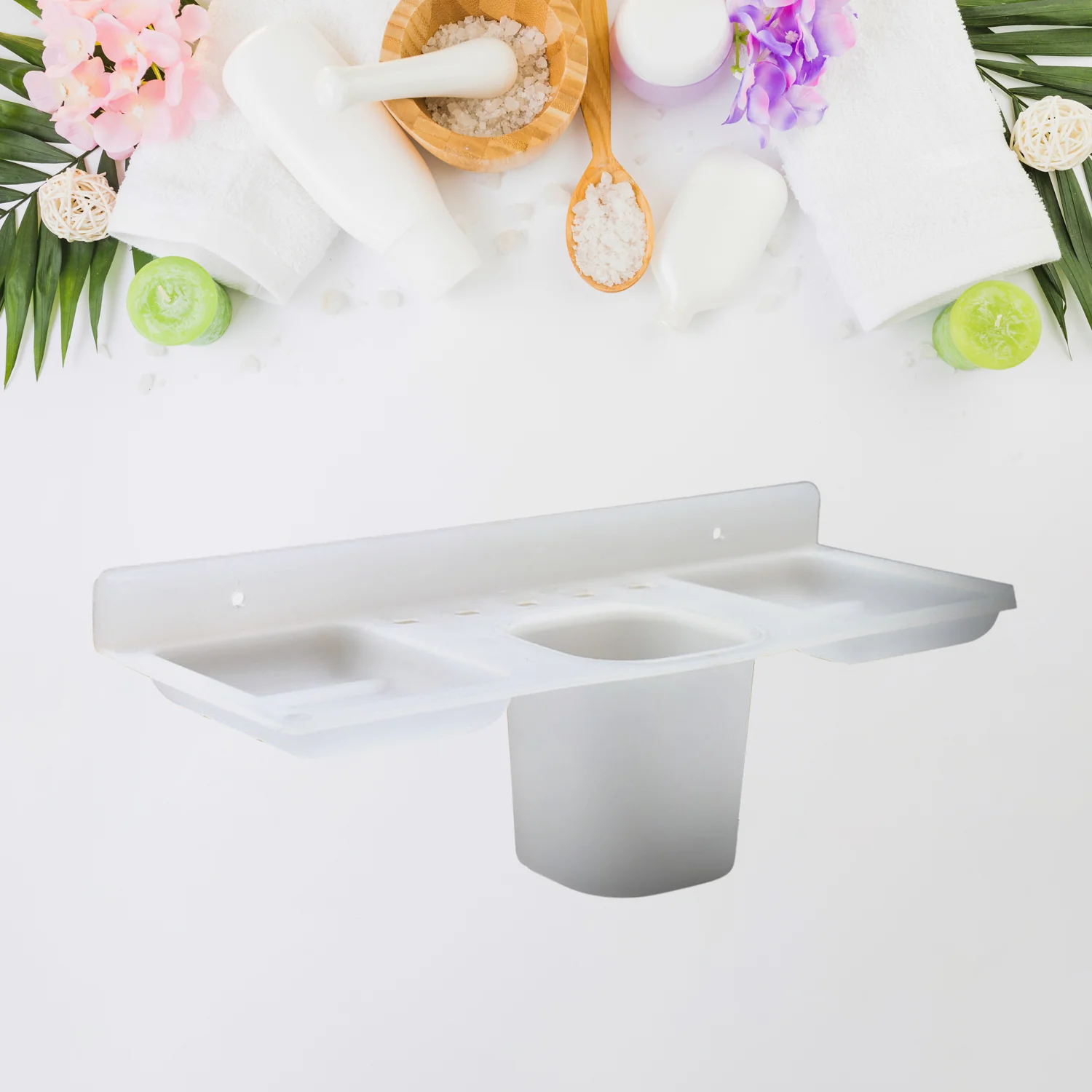 4777L 4IN1 WALL SOAP DISH TOOTHBRUSH HOLDER, SOAP DISH HOLDER, TUMBLER HOLDER , DAILY BATH ACCESSORIES HOLDER FOR HOME USE - Image 4