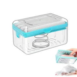 6296B 2-IN-1 PORTABLE SOAP ROLLER DISH & SOAP DISPENSER WITH ROLLER AND DRAIN HOLES, MULTIFUNCTIONAL SOAP HOLDER FOAMING SOAP BAR BOX FOR HOME, KITCHEN, BATHROOM
