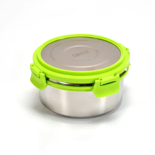 8139 Ganesh Solo round 400 Stainless Steel Leak proof airtight Lunch Pack for Office & School Use - Image 6