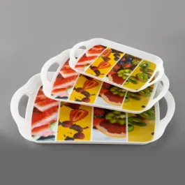 5211 Serving Tray Set 3 pcs Different Size For Kitchen & Office Use