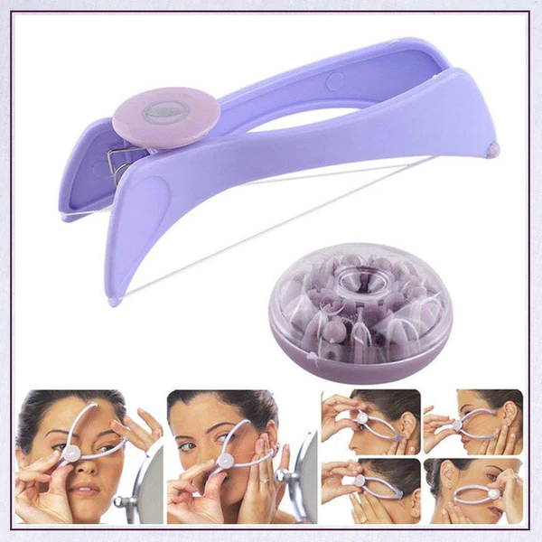 1214A Slique Painless Eyebrow, Upper Lips, Face and Body Hair Removal Threading Manual Tweezer Machine Shaver System Kit - Image 2