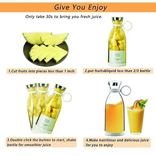 UV16  Portable USB Juicer Electric USB Juice Maker Mixer Bottle Blender Grinder Mixer,6 Blades Rechargeable Bottle, Shake Fruit & Vegetable, Juice Blender, Grinder for Home - Image 7