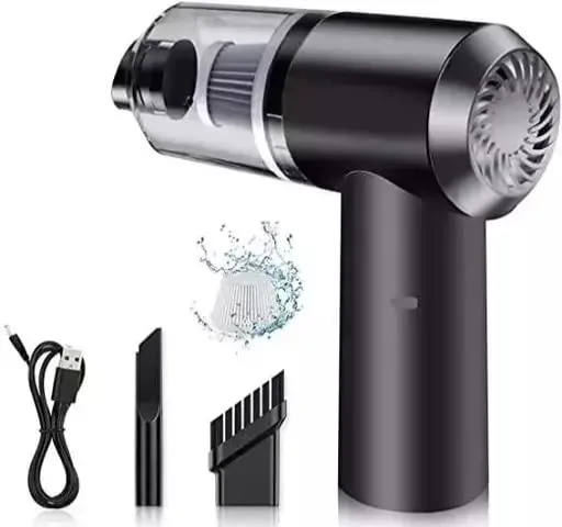 UV35 Portable High Power Car Vacuum Cleaner | USB Rechargeable Wireless Handheld Car Vacuum Cleaner and Smooth Design | Built in LED Light, Portable,Wet and Dry