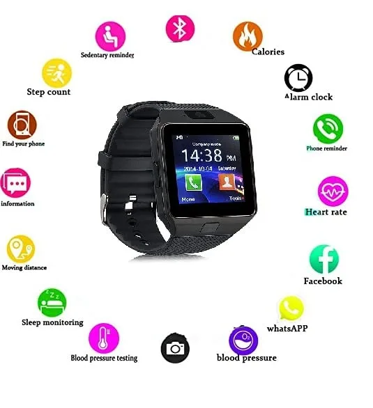 CS10 DZ09 Bluetooth Calling Smartwatch with Sim Call Support (ONLY – AIRTRL) HD Touch Display, 4G Support, Notification, Camera Smart Watch (Black) - Image 6