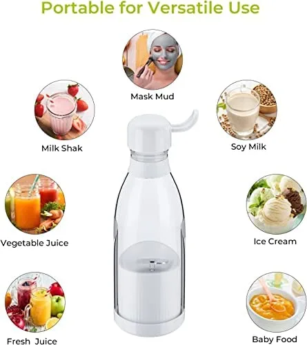 UV16  Portable USB Juicer Electric USB Juice Maker Mixer Bottle Blender Grinder Mixer,6 Blades Rechargeable Bottle, Shake Fruit & Vegetable, Juice Blender, Grinder for Home - Image 6