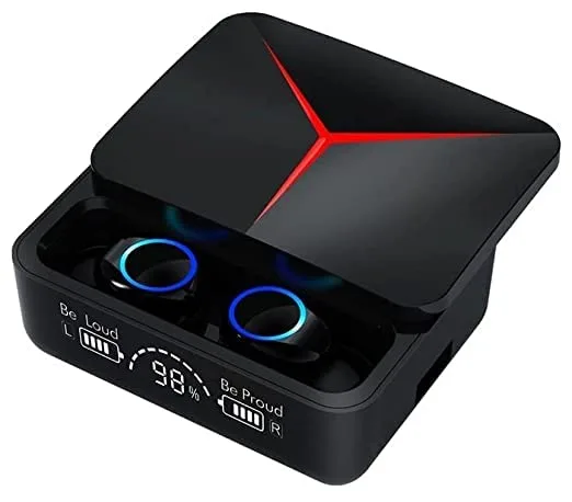 CS08 Earbuds M90 Pro with Power Bank Upto 48 Hours Playback Bluetooth Wireless In Ear Earbuds Black