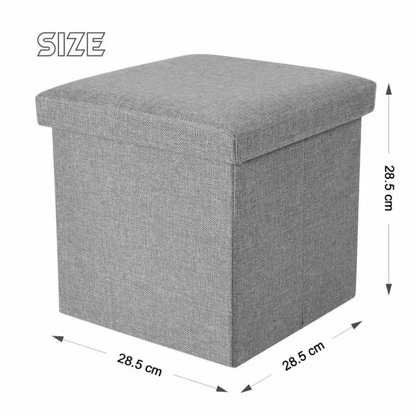 4986 Living Room Cube Shape Sitting Stool with Storage Box. Foldable Storage Bins Multipurpose Clothes, Books, and Toys Organizer with Cushion Seat (multicolor ) - Image 6