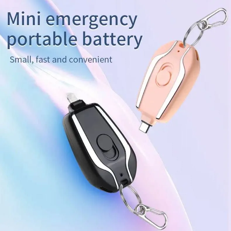 BZ18 New Small Portable Emergency Key Chain Power Bank Mini 1500mah Fast Finger Key Power Bank Keychain Power Bank - Image 3