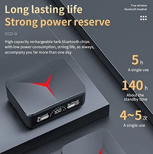 CS08 Earbuds M90 Pro with Power Bank Upto 48 Hours Playback Bluetooth Wireless In Ear Earbuds Black - Image 2