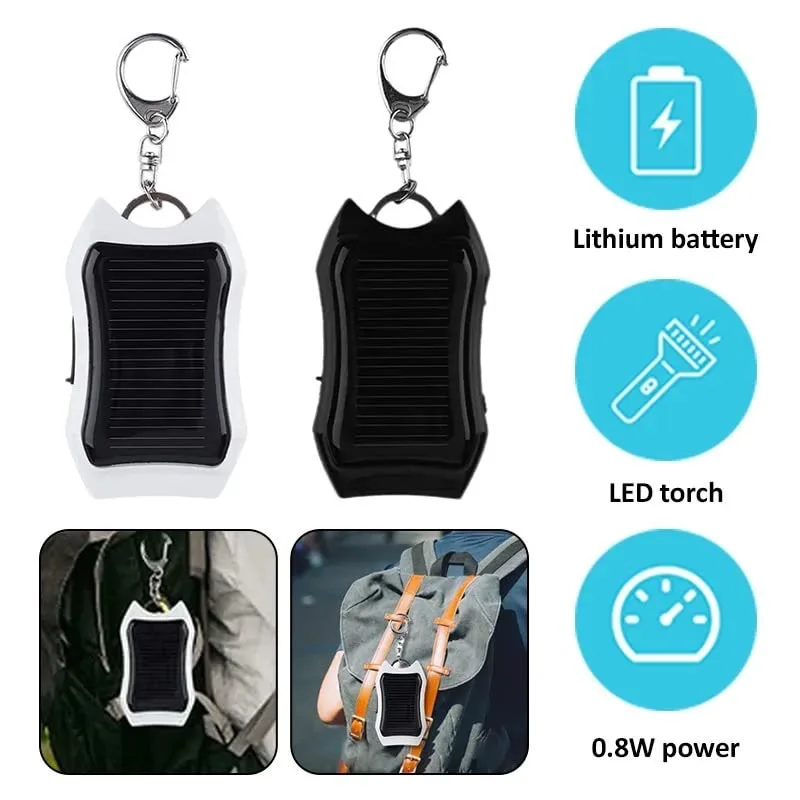 BZ17  Solar Keychain Flashlight Solar Charger Mobile Power Bank Energy Saving Charger/Battery Power Bank for Cellphone 1200 mAH - Image 2