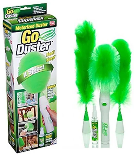 BZ10 Hand-Held, Sward Go Dust Electric Feather Spin Motorised Cleaning Brush Set Home Duster Feather Dust Cleaner Brush for Home, Office, Car