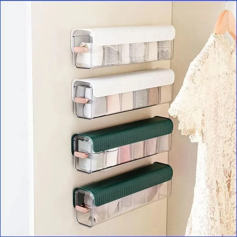 BZ22 Wall Mount 5 Cell Drawer Storage Boxes and Acrylic Organizers for Lingerie, Socks, Ties, Data Cable, Spices Organization and Storage(PAKE OF-1)...
