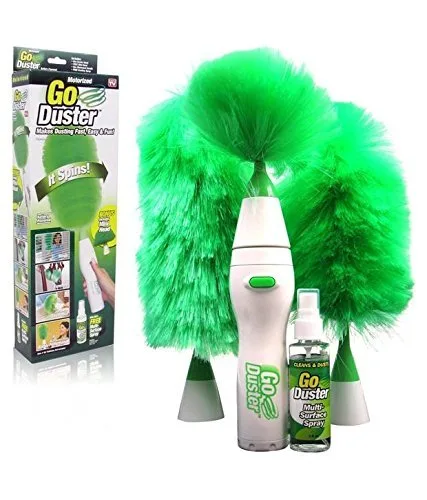 BZ10 Hand-Held, Sward Go Dust Electric Feather Spin Motorised Cleaning Brush Set Home Duster Feather Dust Cleaner Brush for Home, Office, Car - Image 2