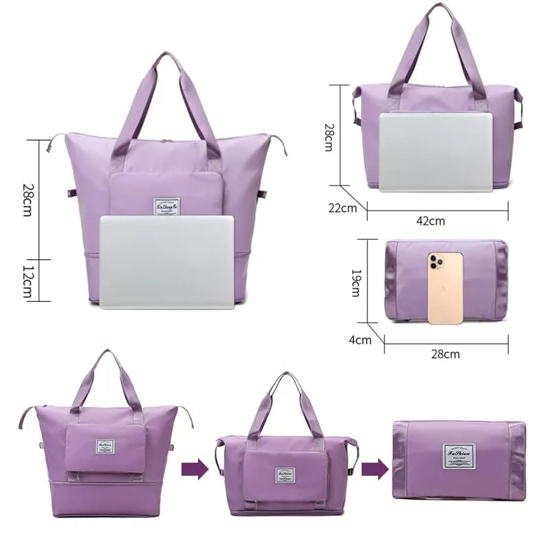 BZ23 Foldable Travel Duffle Bag for Women Lightweight Waterproof Luggage Bag for Travel (40 x 23 x 45cm) - Image 7