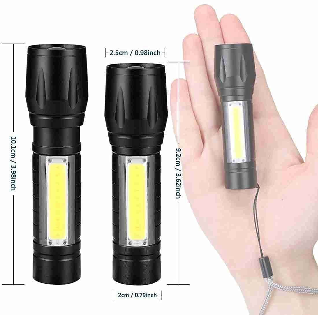 RJ02 Torch Lights Rechargeable Led Flashlight With Cob Light Mini Waterproof Portable Led Xpe Cob Flashlight Usb Rechargeable 3 Modes Pen Clip Light Flashlight - Image 5