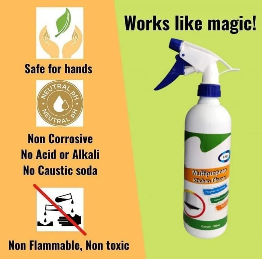 BZ11  Kitchen Cleaner Spray Oil & Grease Stain Remover Stove & Chimney Cleaner Spray Non-Flammable Nontoxic Magic Degreaser for Kitchen Gas Stove Grill Fan Cleaning (500ml) - Image 8