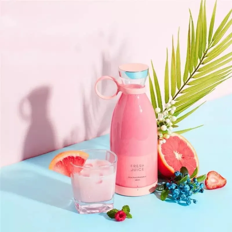 UV16  Portable USB Juicer Electric USB Juice Maker Mixer Bottle Blender Grinder Mixer,6 Blades Rechargeable Bottle, Shake Fruit & Vegetable, Juice Blender, Grinder for Home - Image 4
