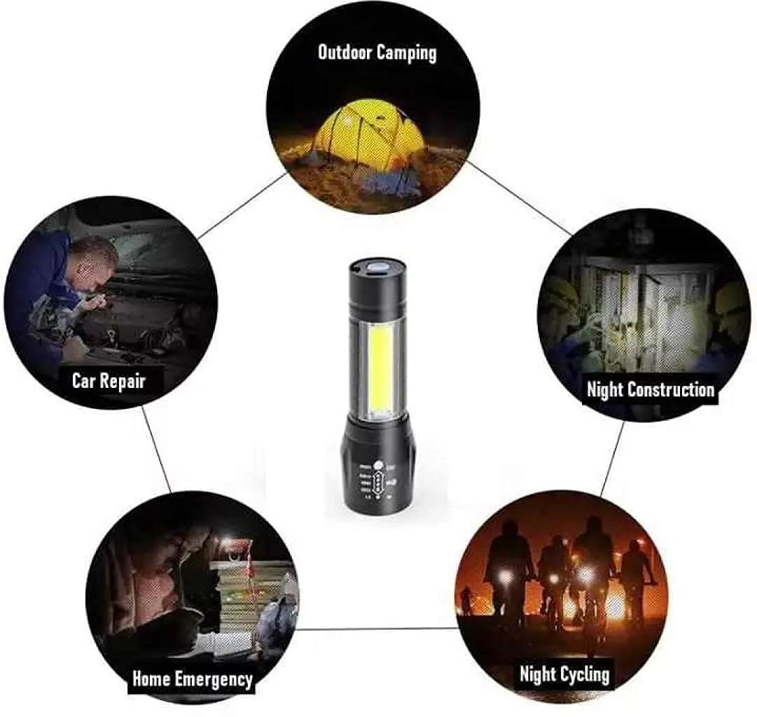 RJ02 Torch Lights Rechargeable Led Flashlight With Cob Light Mini Waterproof Portable Led Xpe Cob Flashlight Usb Rechargeable 3 Modes Pen Clip Light Flashlight - Image 6