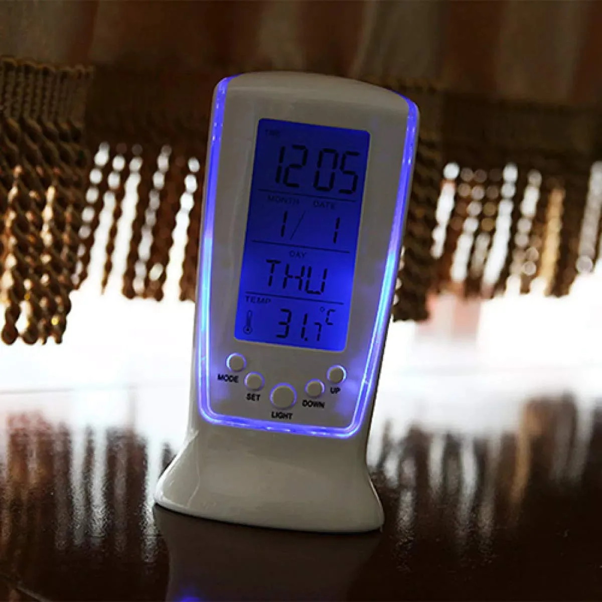 BZ24  Digital Alarm Clock - Snooze Time - Calendar - Table Desk - LCD Display - Back Light - Electronic with Temperature - 12.5 X 6.5 X 5.5 (White,... - Image 5
