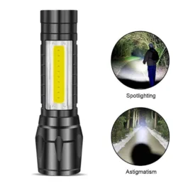RJ02 Torch Lights Rechargeable Led Flashlight With Cob Light Mini Waterproof Portable Led Xpe Cob Flashlight Usb Rechargeable 3 Modes Pen Clip Light Flashlight