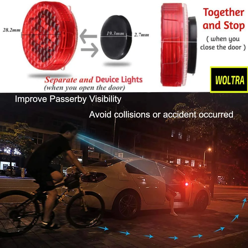 BZ21 Waterproof 5 LED Wireless Car Door Warning Open Lights Indicator Decor Interior Flash Magnetic car led Lights for Anti Rear-End(RED) Free Batteries - Image 6