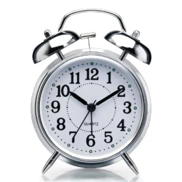 BZ09 Table Alarm Clock Vintage Look Twin Bell with Night LED Display and Loud Sound Alarm Voice for Heavy Sleepers Kids and Students, Home and Office, Loud…