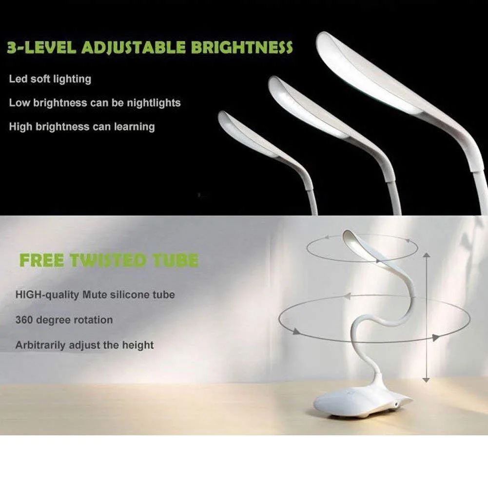 BZ02 Battery Operated Table Lamp for Study Led Light, Led Desk Light Touch Control Eye Caring, Desk Lamp for Work from Home, Portable Reading Light... - Image 3