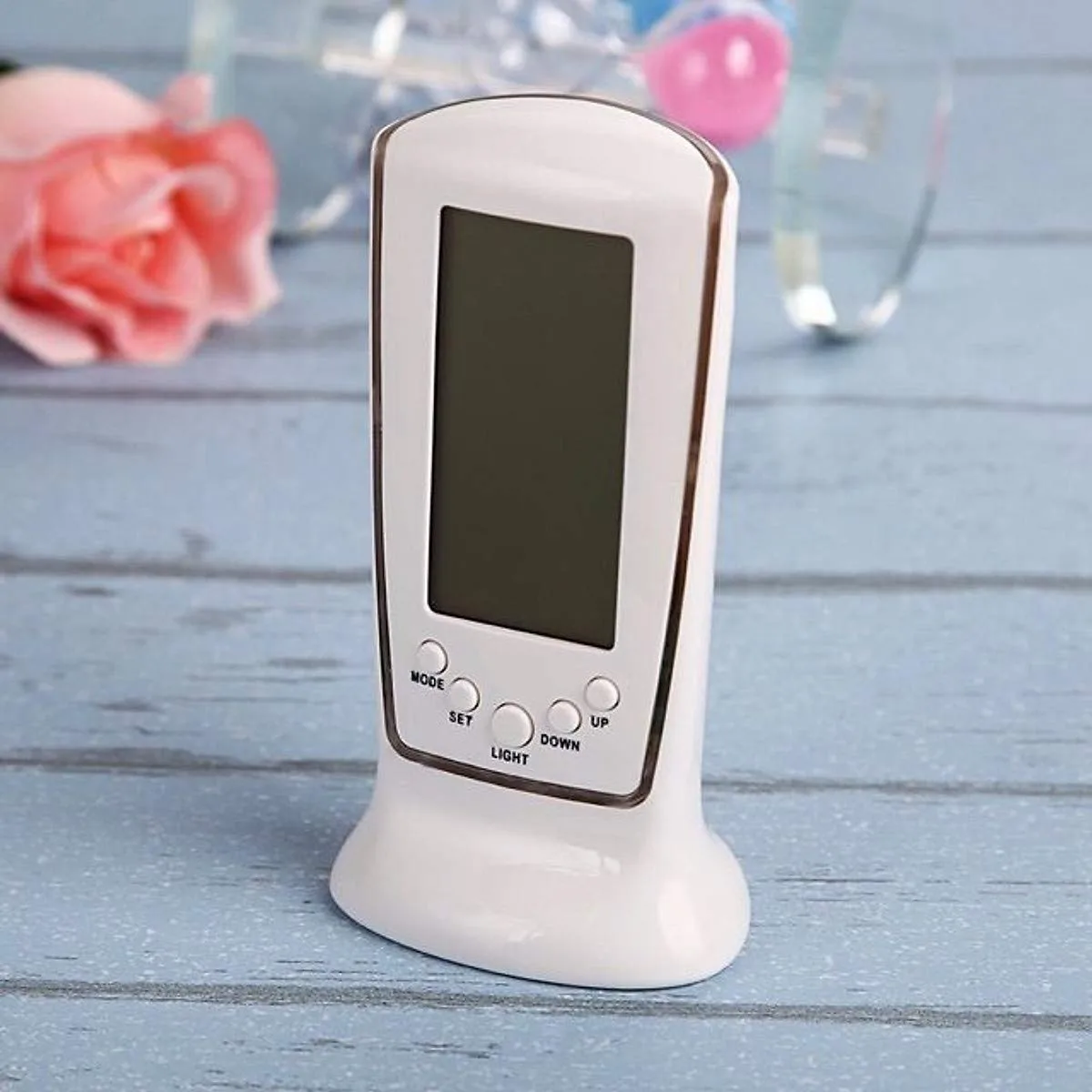 BZ24  Digital Alarm Clock - Snooze Time - Calendar - Table Desk - LCD Display - Back Light - Electronic with Temperature - 12.5 X 6.5 X 5.5 (White,... - Image 3