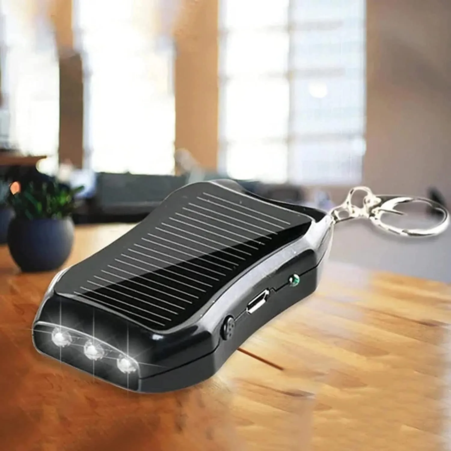 BZ17  Solar Keychain Flashlight Solar Charger Mobile Power Bank Energy Saving Charger/Battery Power Bank for Cellphone 1200 mAH - Image 5